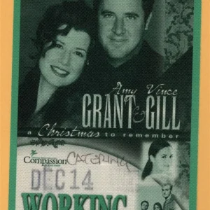 Amy Grant 2000 Vince Gill Christmas Concert Tour WORKING Backstage Pass