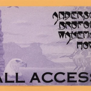 Anderson Broford Wakeman Howe 1989 Concert Tour Backstage Pass