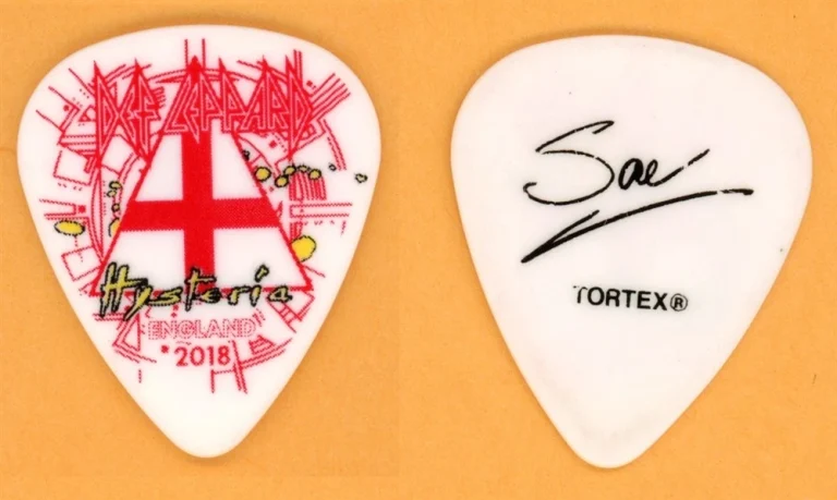 Def Leppard Rick Savage Vintage Guitar Pick - 2018 Hysteria Tour England