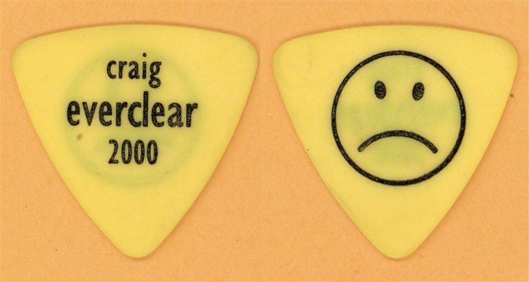 Everclear Craig Montoya Sad Face Vintage Guitar Pick - 2001 US Tour