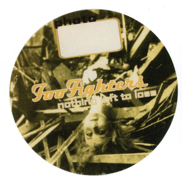 Foo Fighters 1999 Nothing Left to Lose concert tour ROUND Yellow Backstage Pass