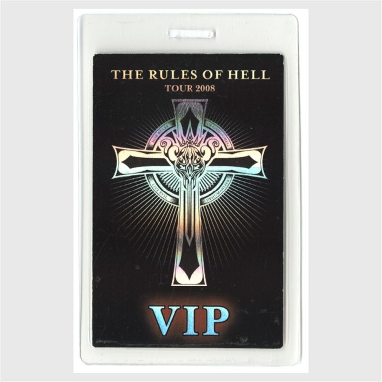 Heaven and Hell 2008 Rules of Hell Concert Tour Backstage Pass Black Sabbath