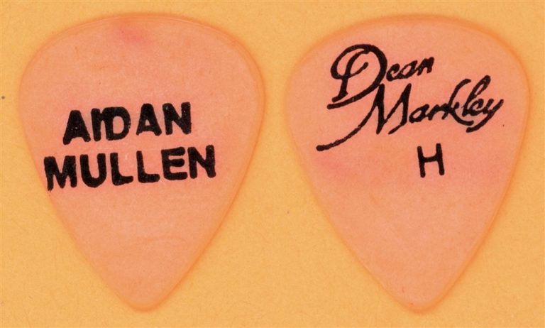 Metallica Eddie Money Tech Aidan Mullen Orange Original Guitar Pick - 1980s Tour