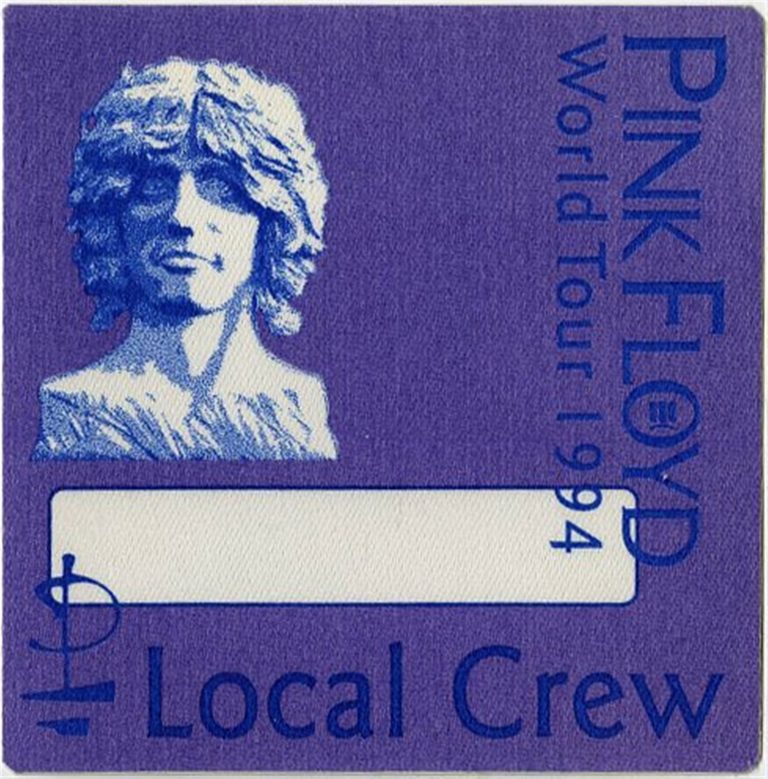 Pink Floyd 1994 Division Bell Concert Tour Local Crew Backstage Pass