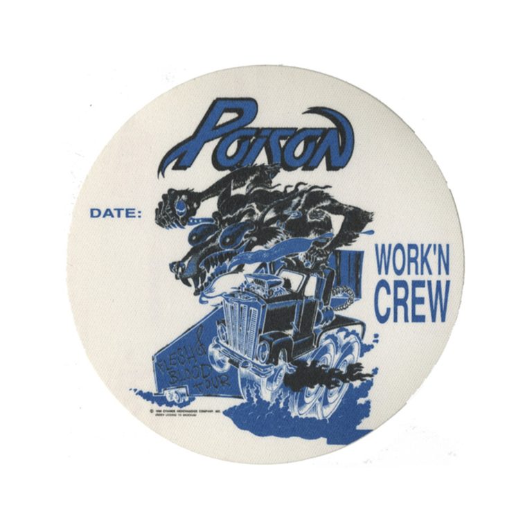 Poison 1990 Flesh & Blood Concert Tour Working Backstage Pass