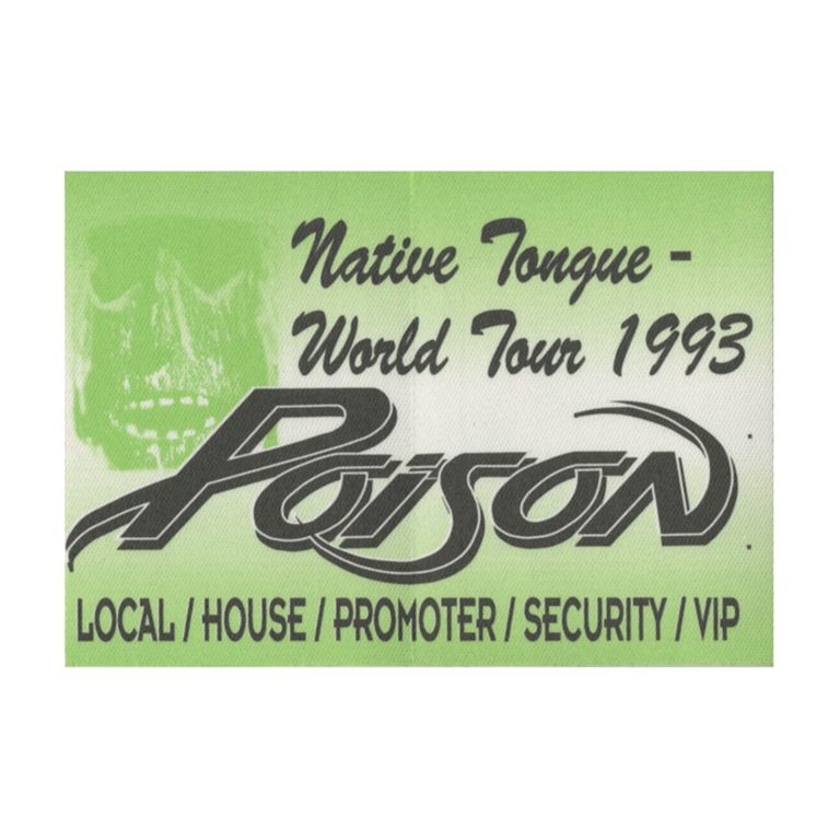 Poison 1993 Native Tongue Concert Tour Crew Backstage Pass