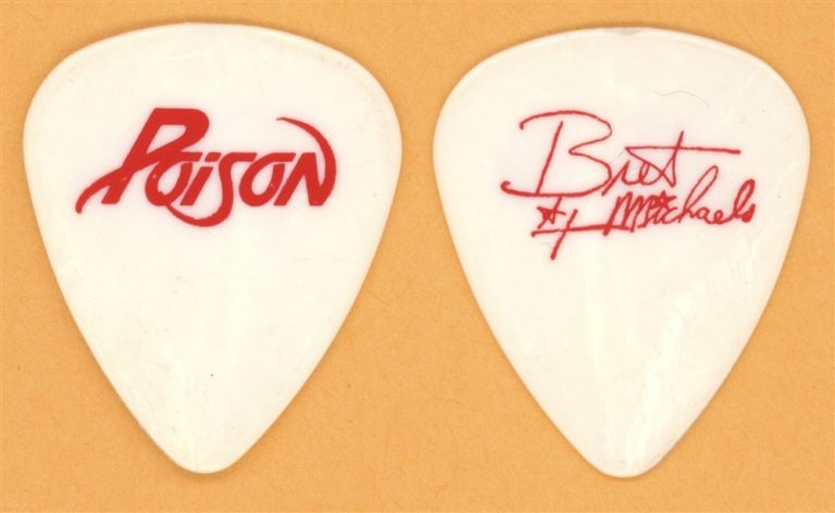 Poison Bret Michaels Red/White Guitar Pick - 1988 Open Up and Say Ahh Tour
