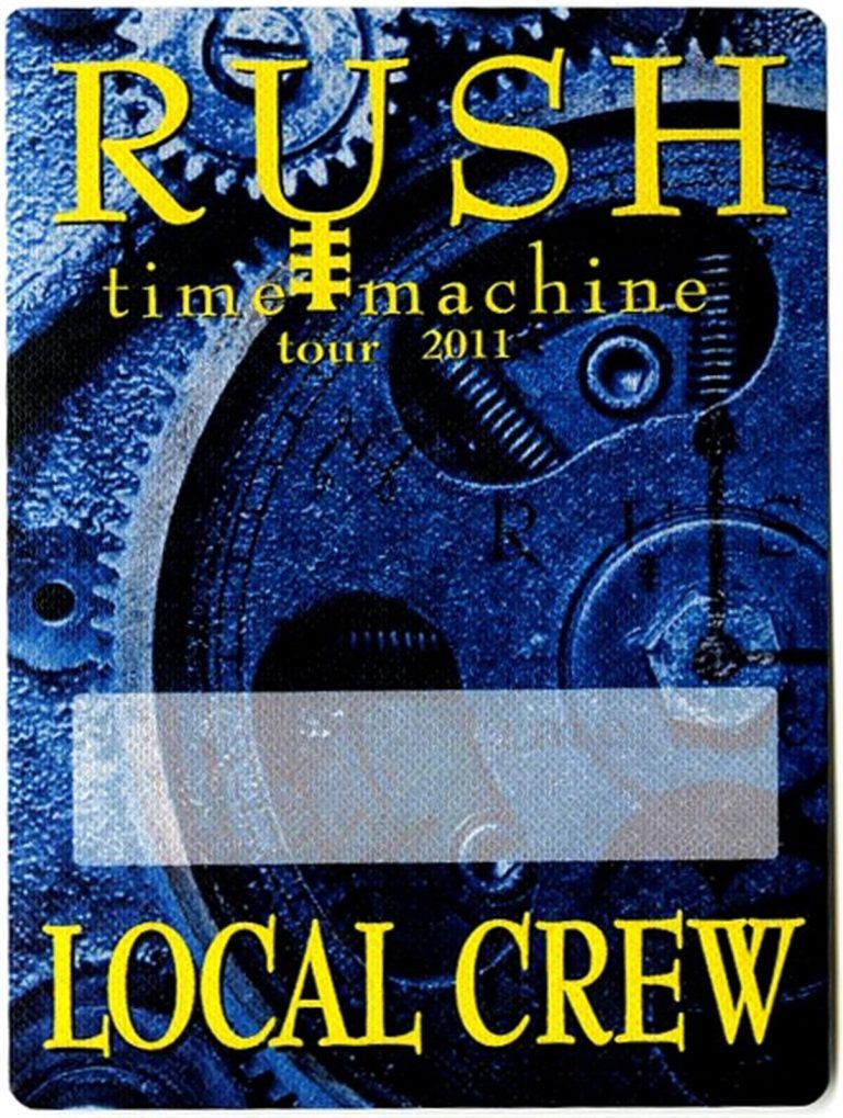 Rush 2011 Time Machine Concert Tour Local Crew Backstage Pass