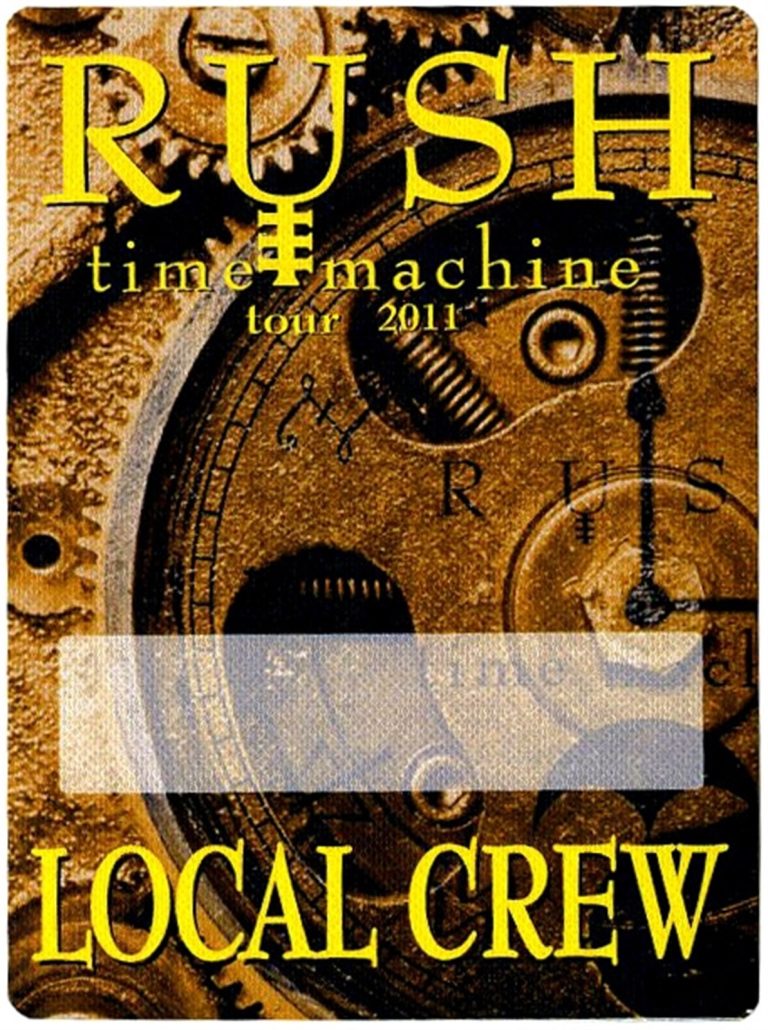 Rush 2011 Time Machine Concert Tour Local Crew Backstage Pass