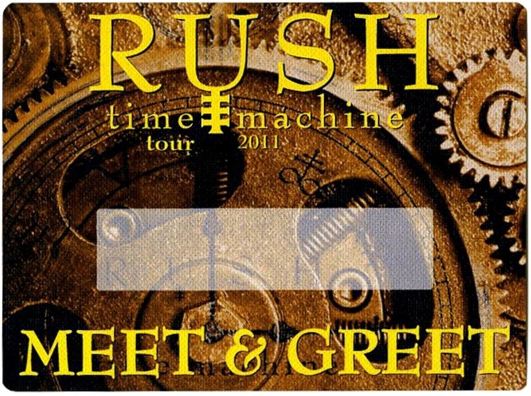 Rush 2011 Time Machine Concert Tour Meet & Greet Backstage Pass
