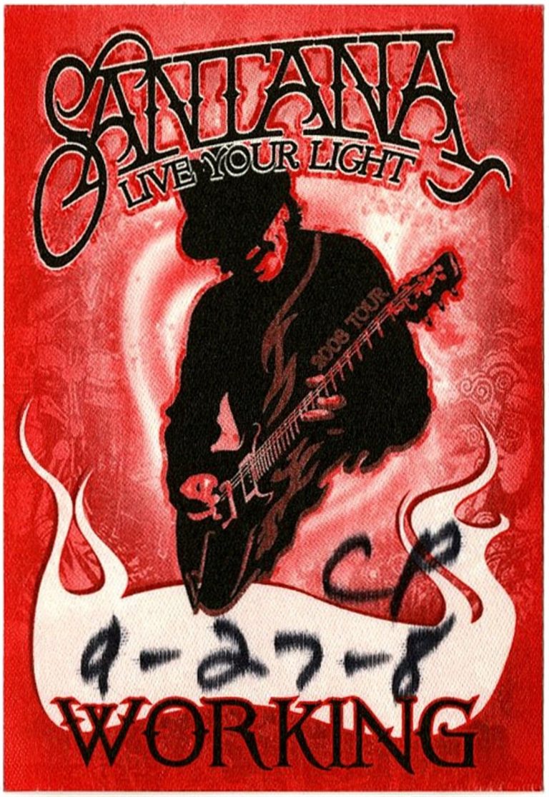 Santana 2008 Live Your Light Concert Tour Working Backstage Pass