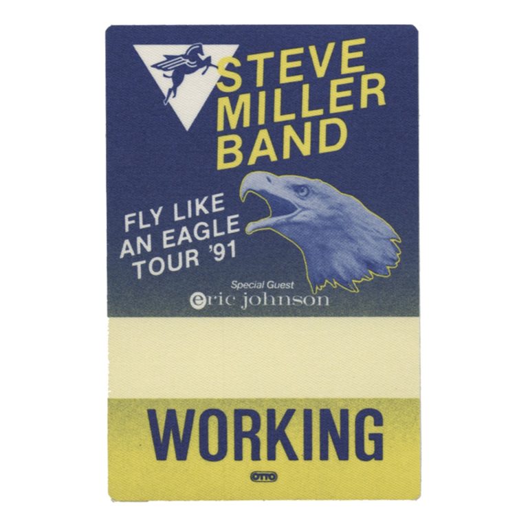 Steve Miller 1991 Fly Like an Eagle Concert Tour Working Backstage Pass