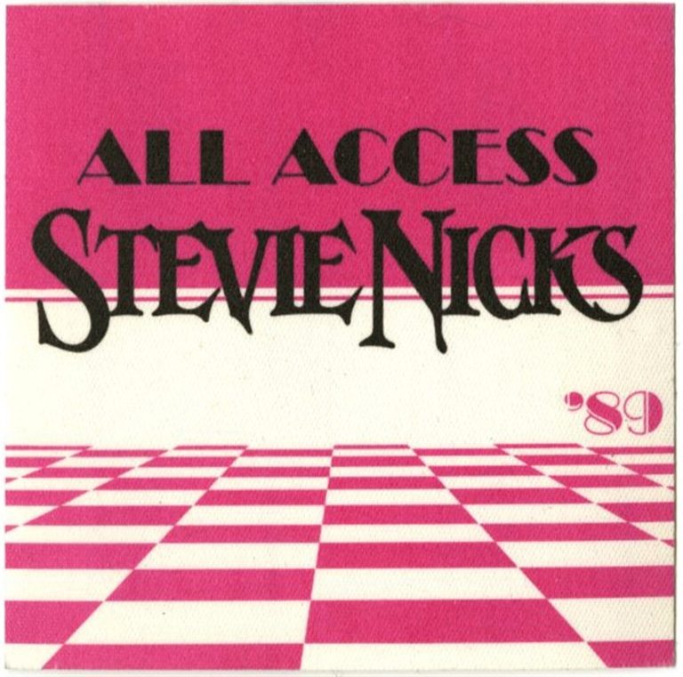 Stevie Nicks 1989 Other Side of the Mirror Concert Tour AA Backstage Pass