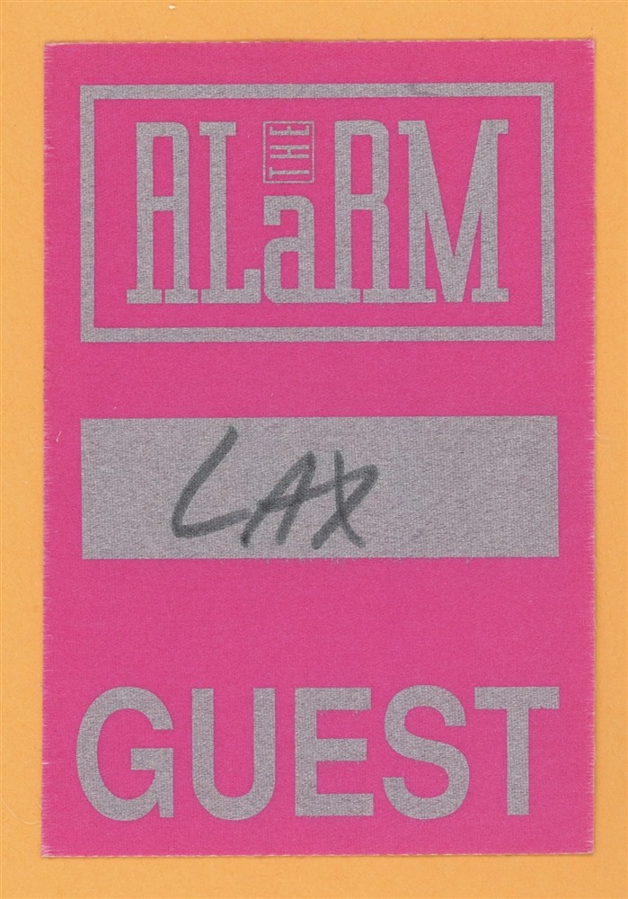 The Alarm 1987 Eye of The Hurricane Concert Tour GUEST Backstage Pass