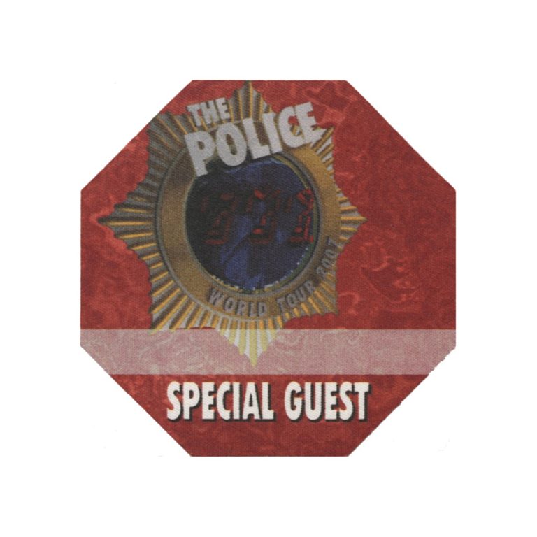 The Police 2007 Reunion Concert Tour Special Guest Backstage Pass