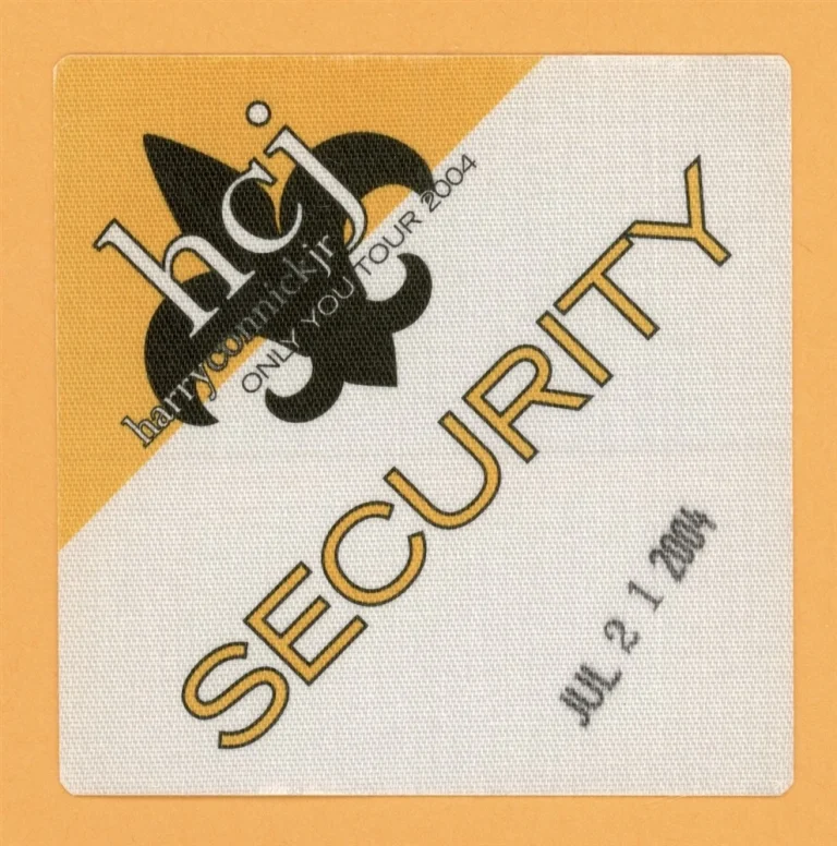 Harry Connick Jr. 2004 Only You Concert Tour SECURITY Backstage Pass