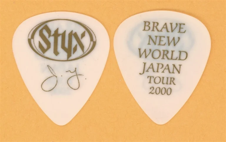Styx James Young Vintage Guitar Pick - 2000 Japan Brave New World Tour