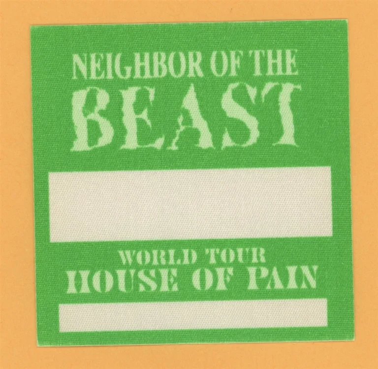 House of Pain 1994 Neighbor of The Beast Concert Tour Backstage Pass