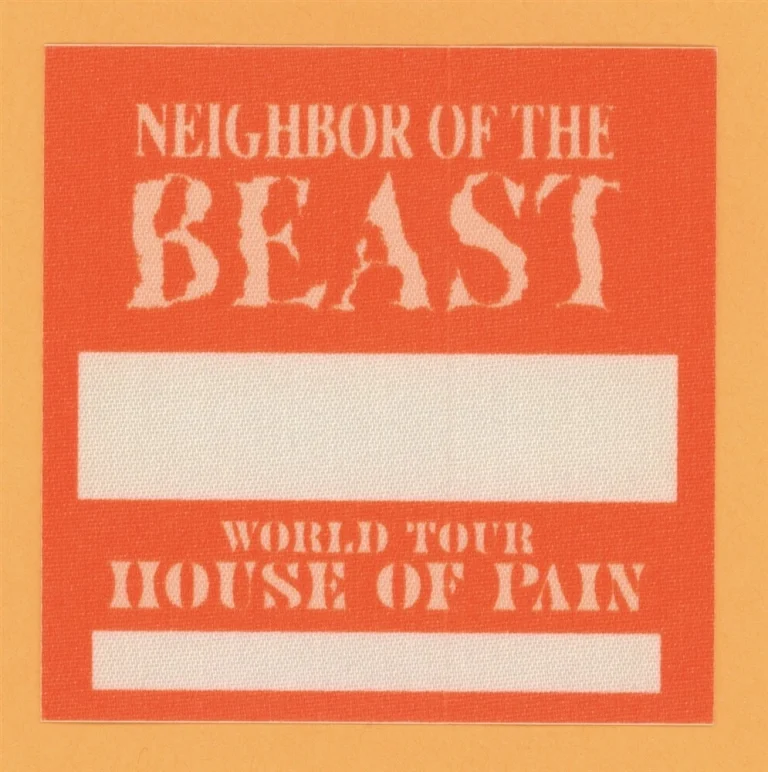House of Pain 1994 Neighbor of The Beast Concert Tour Backstage Pass