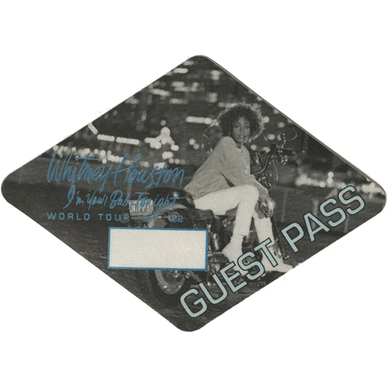 Whitney Houston 1991 I'm Your Baby Tonight Concert Tour Guest Backstage Pass
