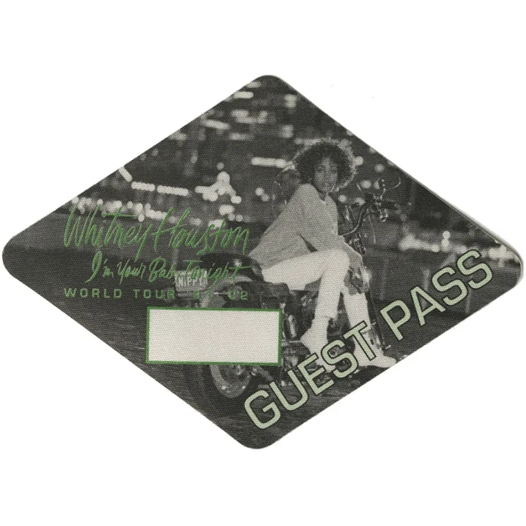 Whitney Houston 1991 I'm Your Baby Tonight Concert Tour Guest Backstage Pass