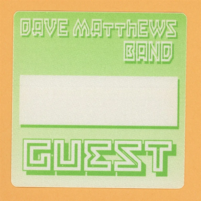 Dave Matthews Band 2000 Concert Tour GUEST Backstage Pass