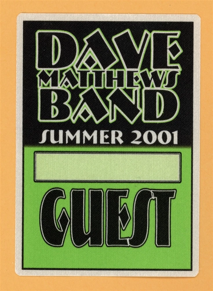 Dave Matthews Band 2001 Summer Concert Tour GUEST Backstage Pass