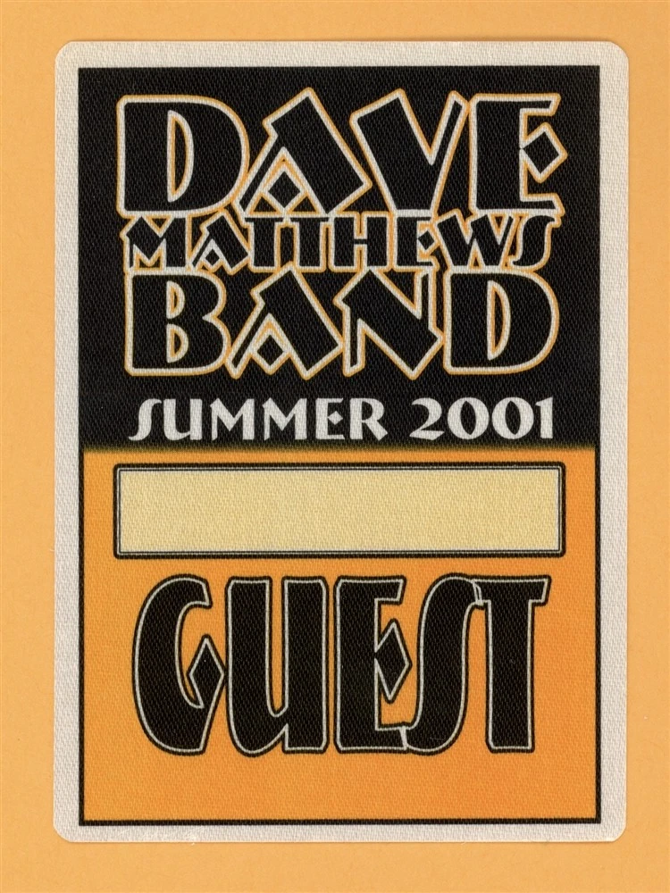 Dave Matthews Band 2001 Summer Concert Tour GUEST Backstage Pass