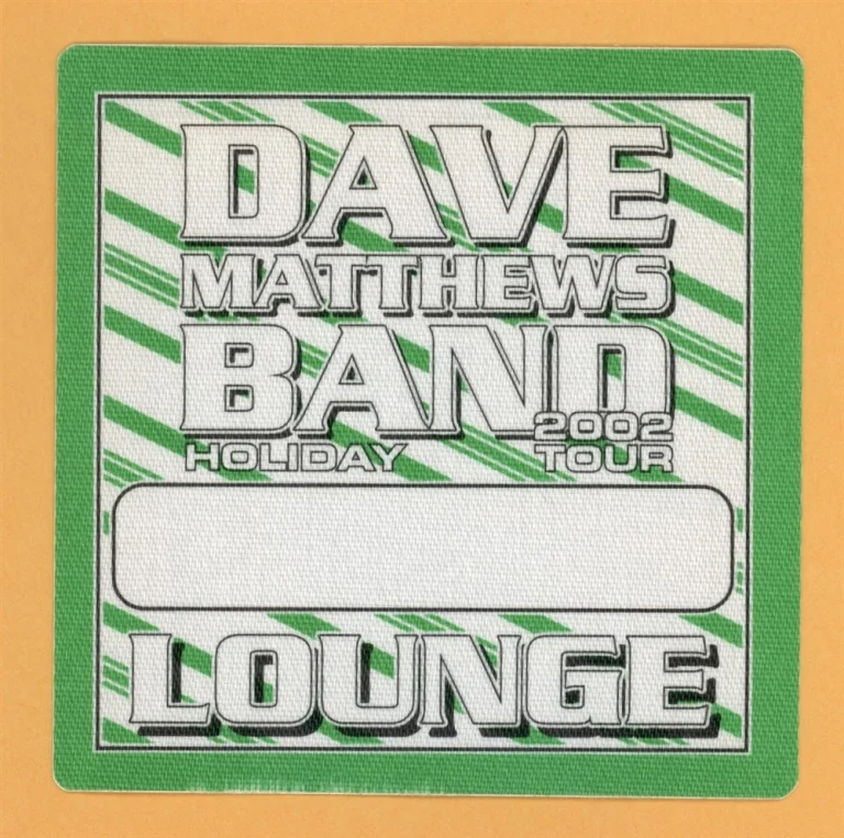 Dave Matthews Band 2002 Holiday Concert Tour LOUNGE Backstage Pass