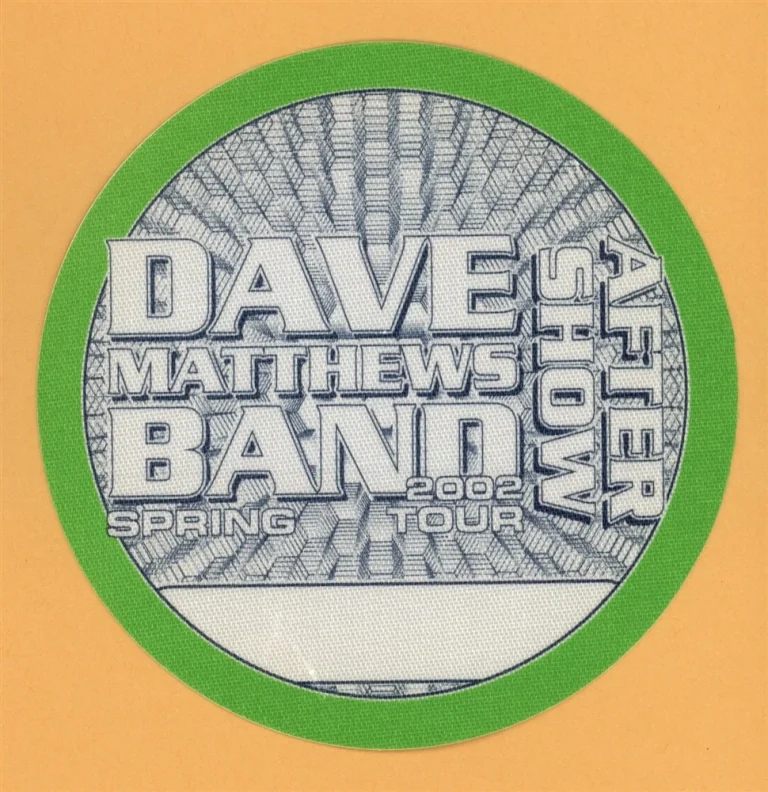 Dave Matthews Band 2002 Spring Concert Tour AFTER SHOW Backstage Pass