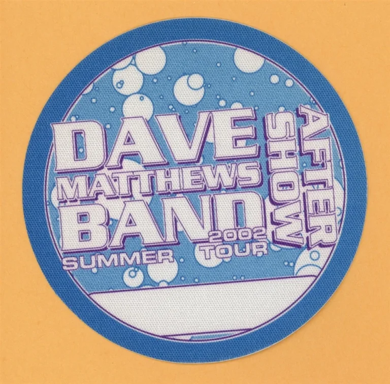 Dave Matthews Band 2002 Summer Concert Tour AFTER SHOW Backstage Pass