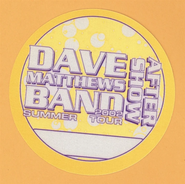Dave Matthews Band 2002 Summer Concert Tour AFTER SHOW Backstage Pass