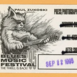 BB King 1995 Blues Festival Concert Tour PRESS Backstage Pass