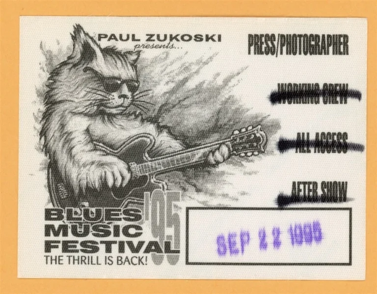 BB King 1995 Blues Festival Concert Tour PRESS Backstage Pass