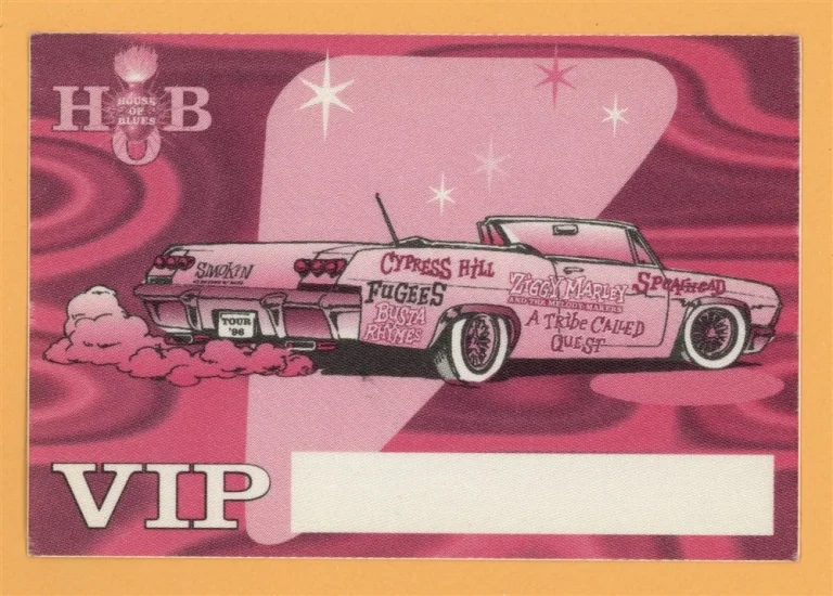 Cypress Hill 1996 Fugees Smokin Grooves Concert Tour VIP Backstage Pass
