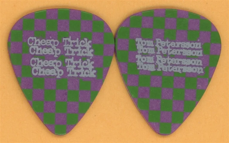 Cheap Trick Tom Petersson Checkerboard Vintage Guitar Pick - 2012 Tour