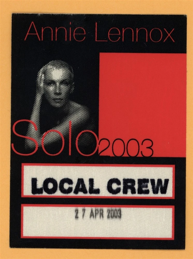 Annie Lennox 2003 Concert Tour Backstage Pass