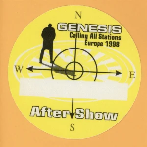 Genesis 1998 Calling All Stations Concert Tour AFTER SHOW Backstage Pass