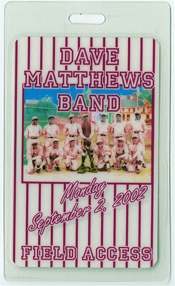 Dave Matthews 2002 Concert Tour Laminated Backstage Pass