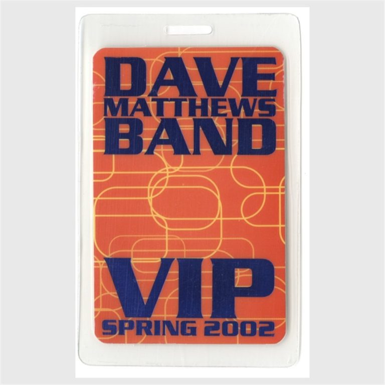 Dave Matthews 2002 Concert Tour VIP Laminated Backstage Pass