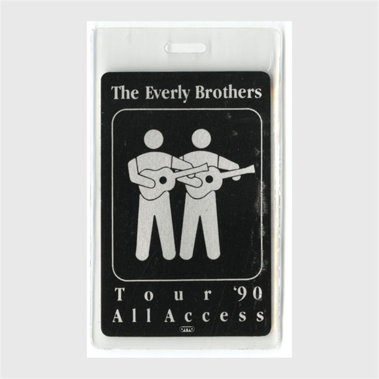 Everly Brothers 1990 Concert Tour All Access Laminated Backstage Pass