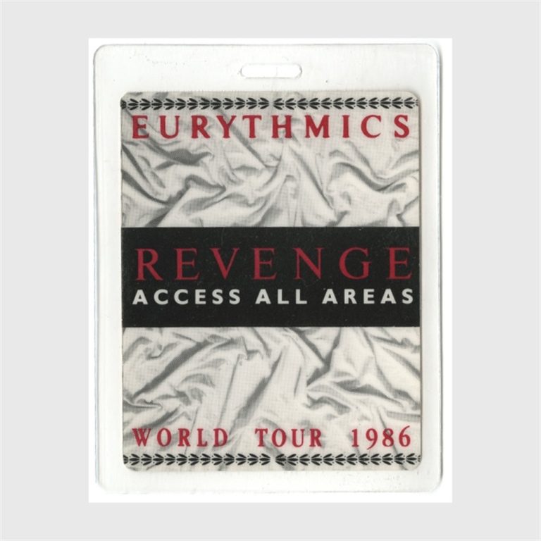 Eurythmics 1986 Revenge Concert Tour Vintage All Access Laminated Backstage Pass
