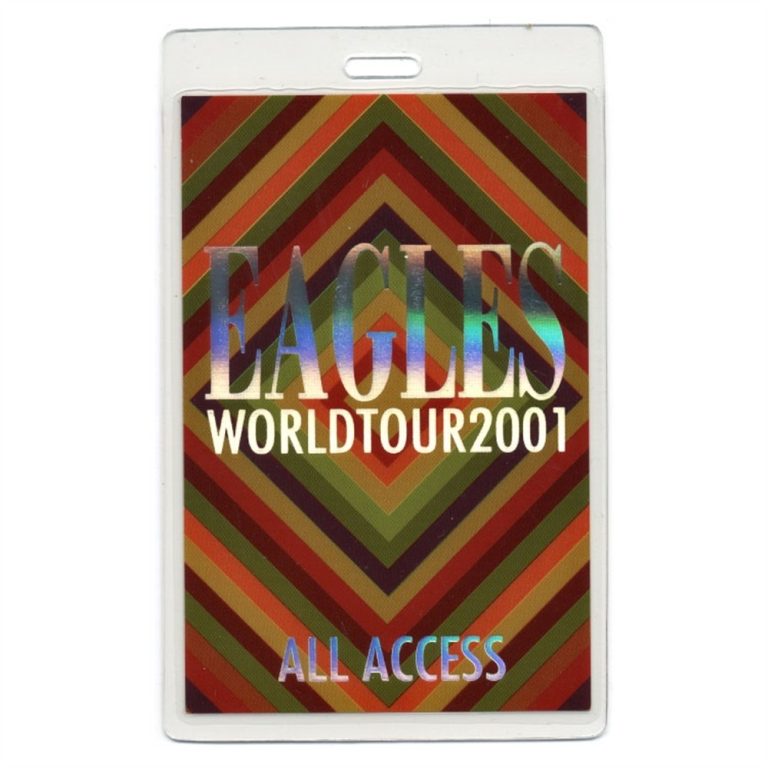 Eagles 2001 Concert Tour All Access Foil Laminated Backstage Pass