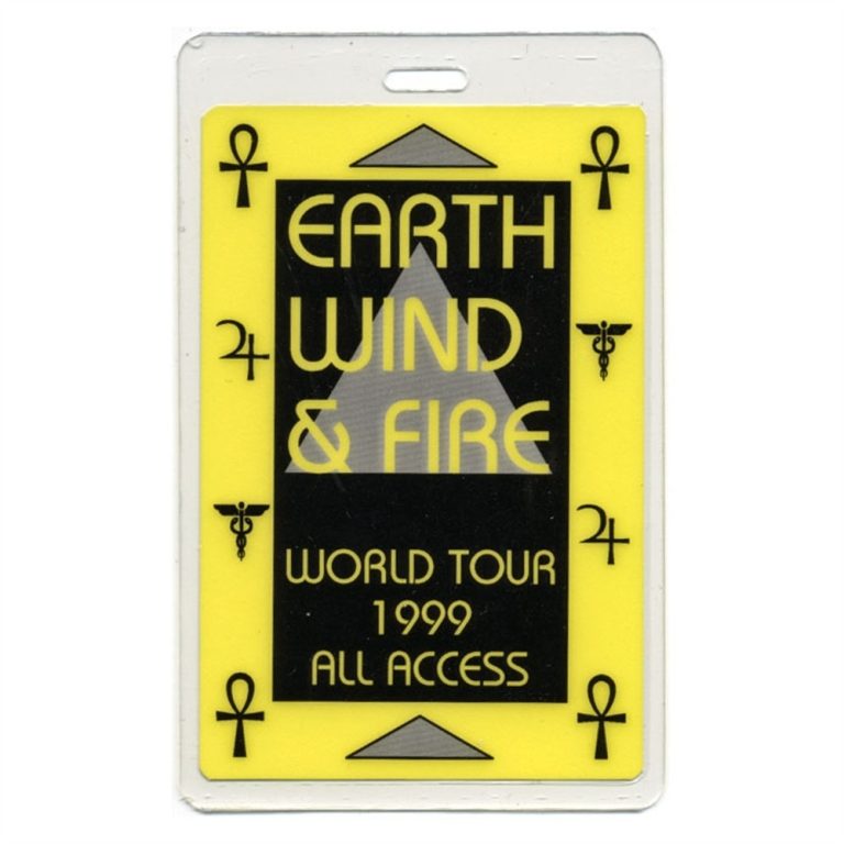 Earth, Wind & Fire 1999 Concert Tour Laminated Backstage Pass