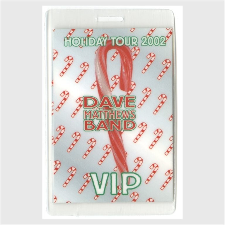 Dave Matthews 2002 Holiday Concert Tour VIP Laminated Backstage Pass