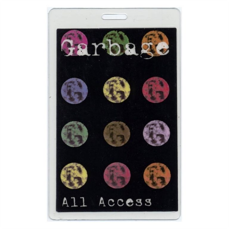 Garbage 1995 Concert Tour All Access Laminated Backstage Pass Shirley Manson