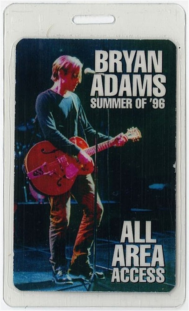 Bryan Adams 1996 18 til I Die Concert Tour All Access Laminated Backstage Pass