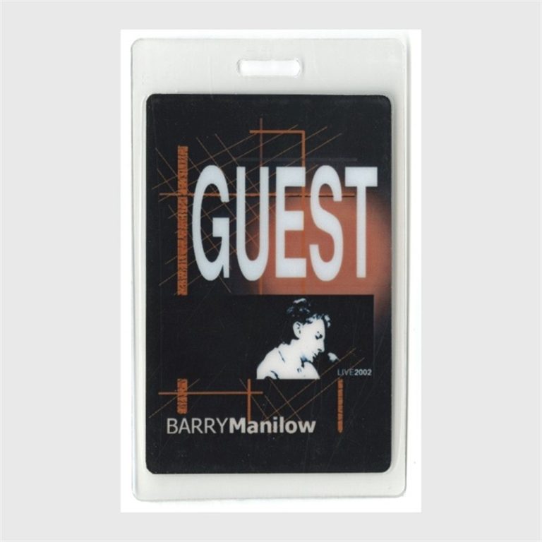 Barry Manilow 2002 Here at the Mayflower Concert Tour Laminated Backstage Pass