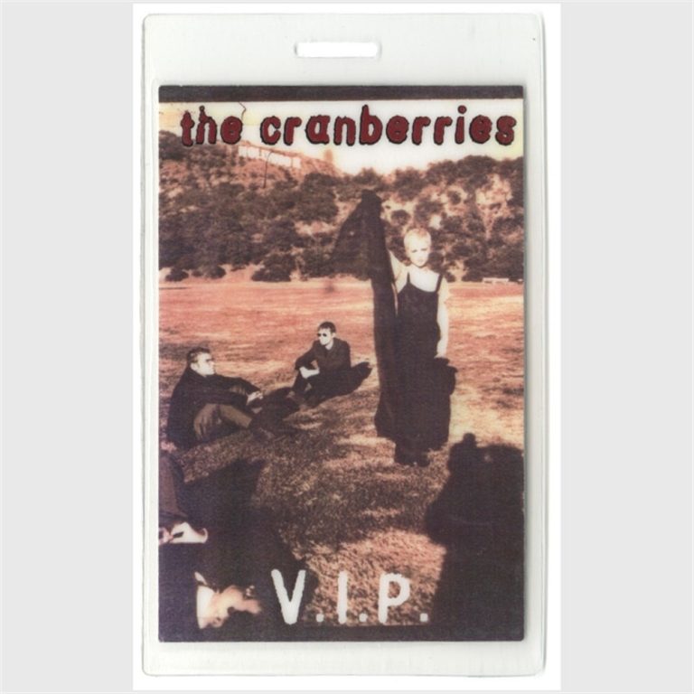 The Cranberries 1995 No Need to Argue Concert Tour VIP Laminated Backstage Pass