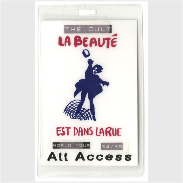 The Cult 1994-1995 Concert Tour Laminated Backstage Pass All Access